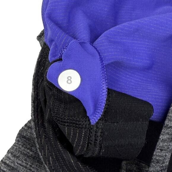 Lululemon Run For Gold Tank In Heathered Black / Iris Flower Size 8 - Picture 7 of 7